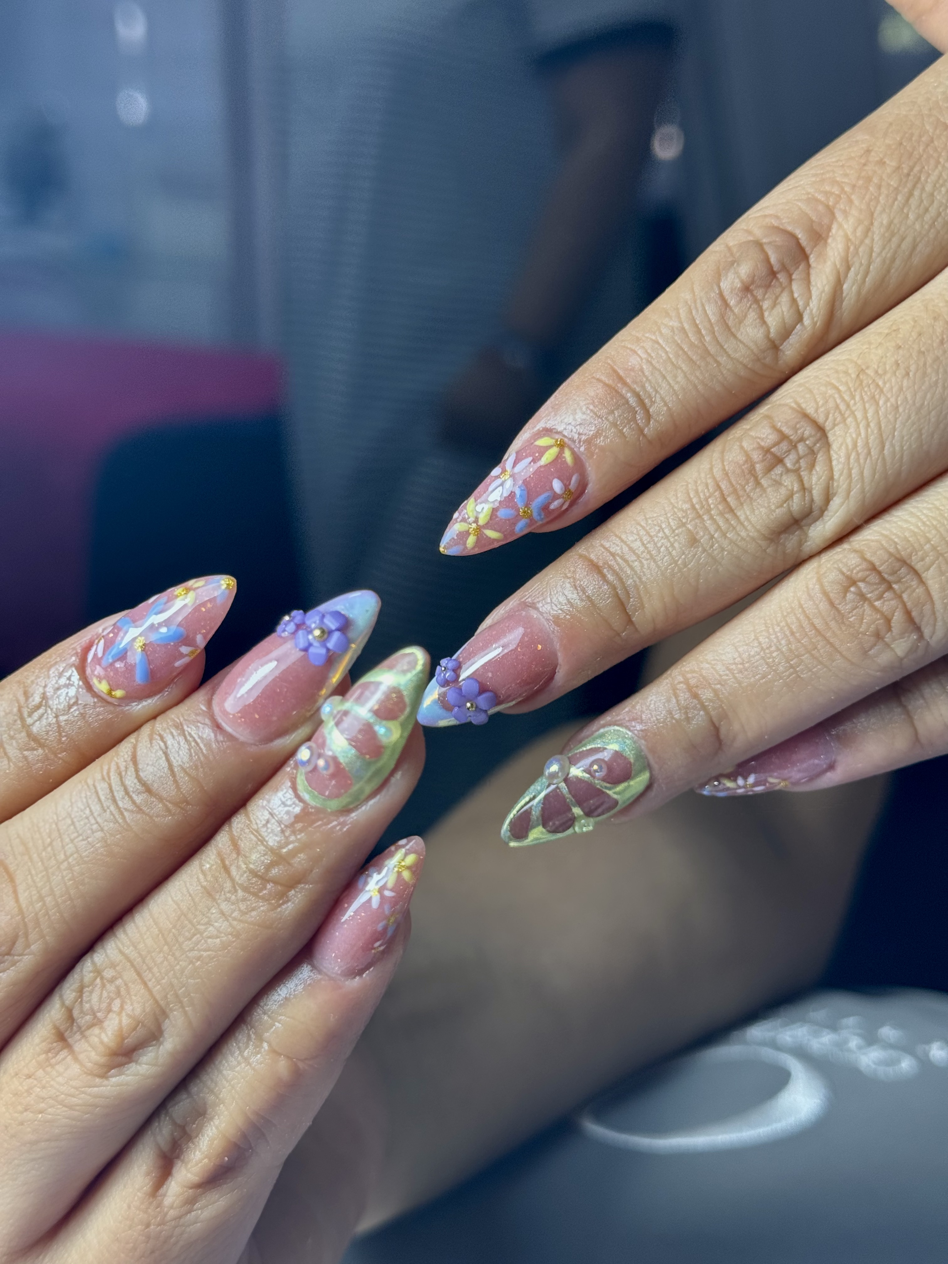 Flores 3D con mariposa