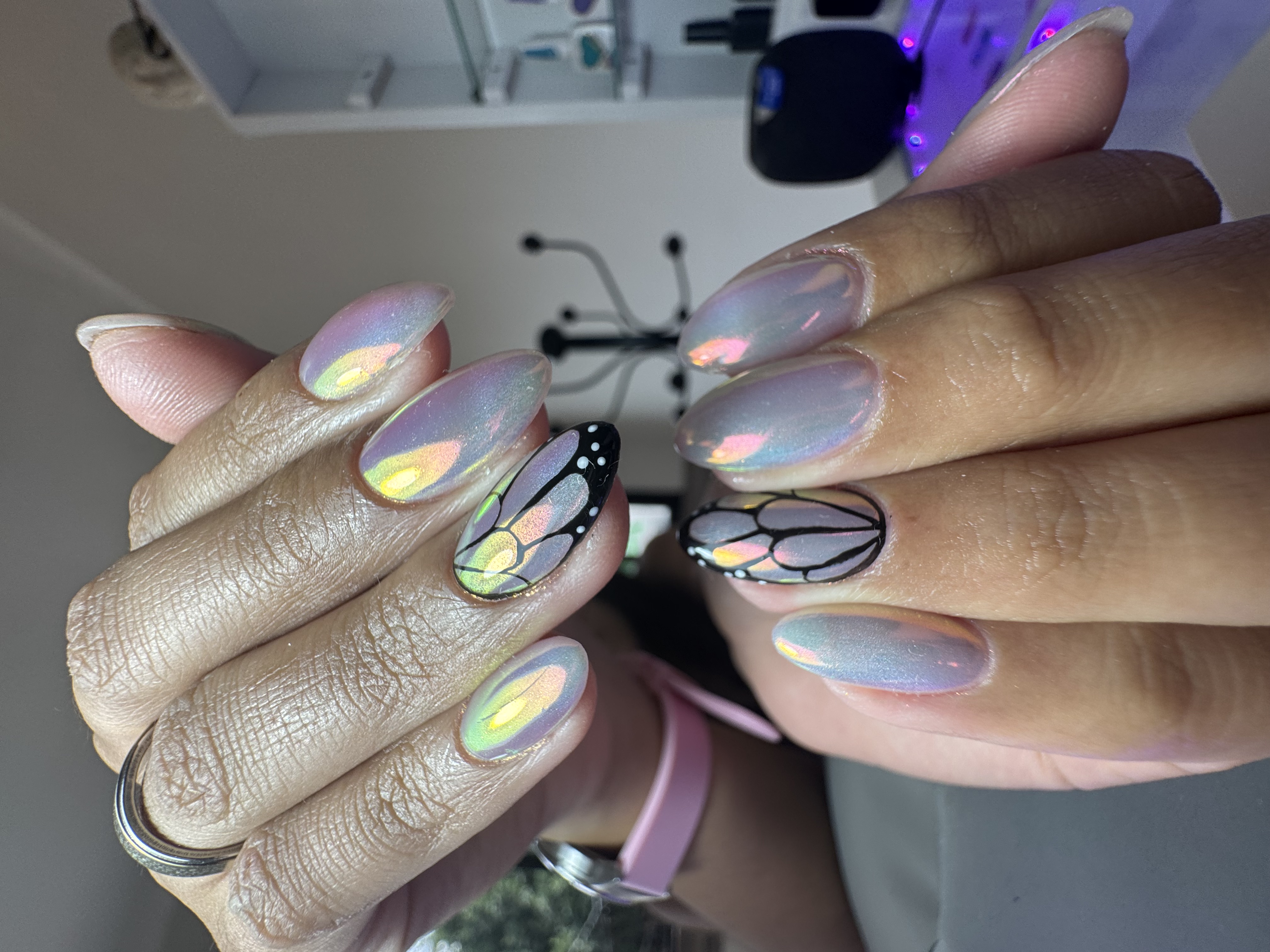 Chrome holográfico mariposa