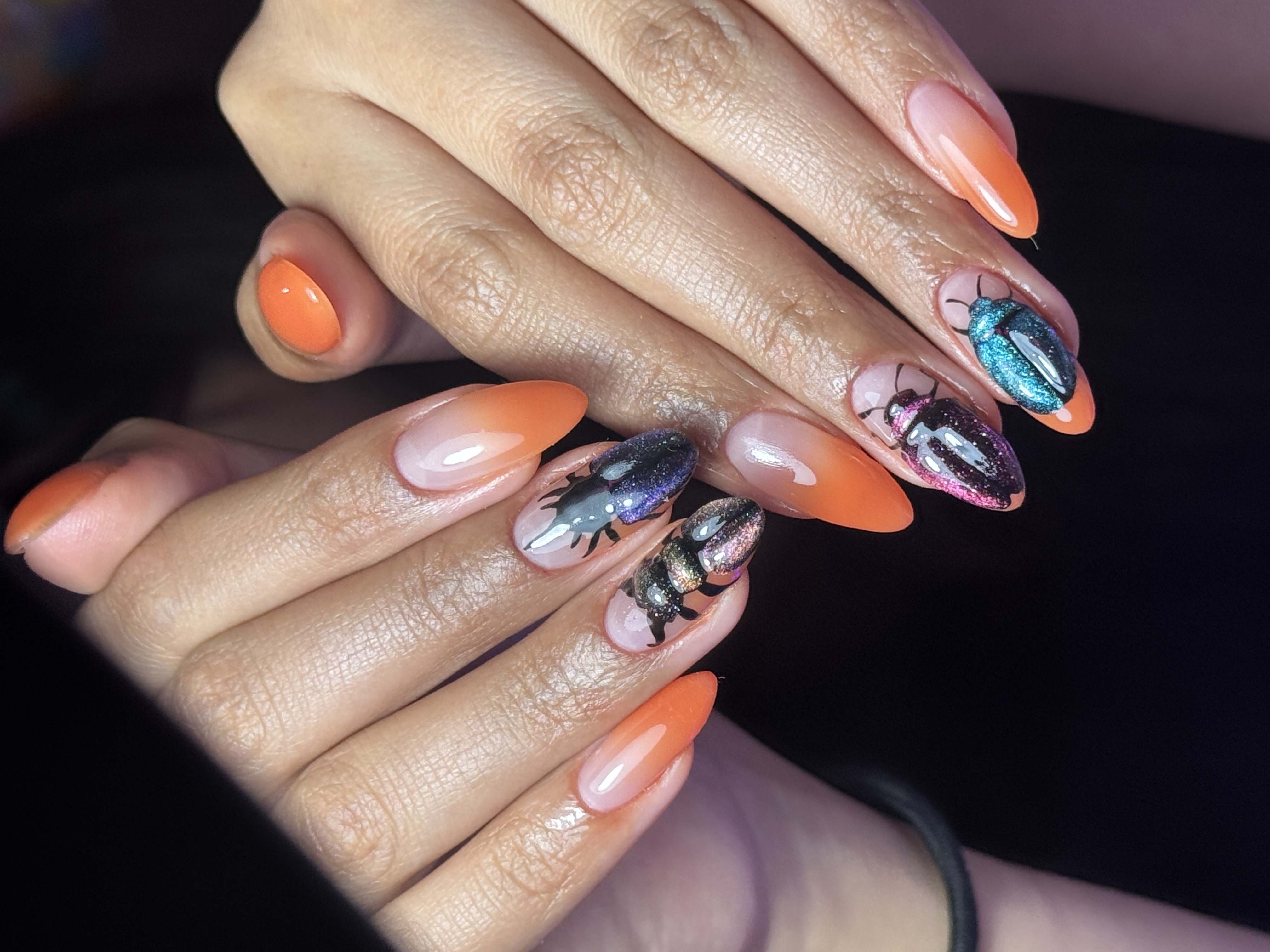 Halloween naranja escarabajos